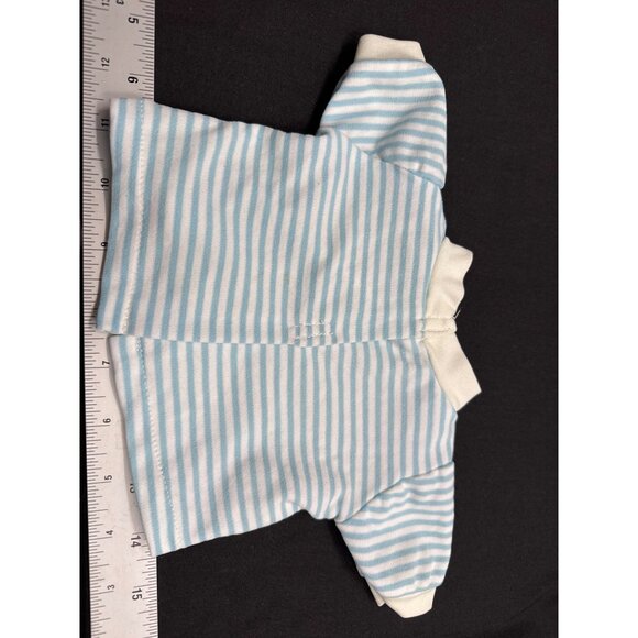 Vintage Coleco Cabbage Patch Kids Blue & White Striped Baby Doll Shirt - Picture 3 of 6